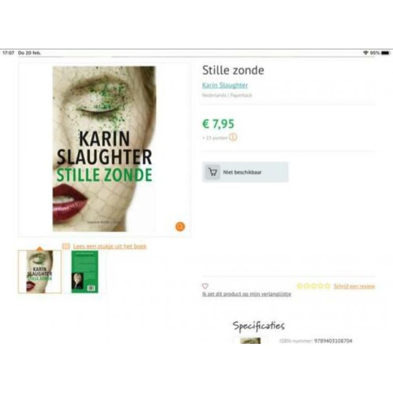 KARIN SLAUGHTER Stille Zonde NIEUW