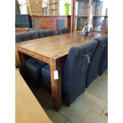 Eettafel massief mango 180x90cm met 6 stoelen Zeer netjes
