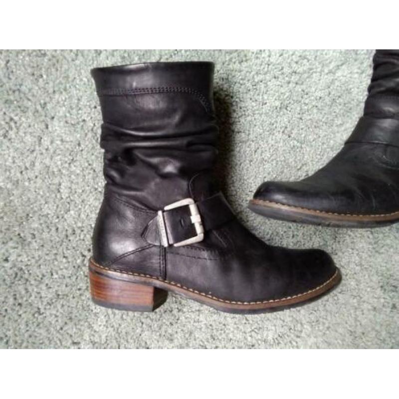 Wolky laars leer zwart maat 37 nette staat boots biker boot