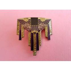 jwg Vintage 70s 80s Pierre Bex ART DECO stl emaille broche