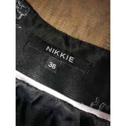 Nikkie skorpion skirt rok maat 36 S zwart zilver ballon