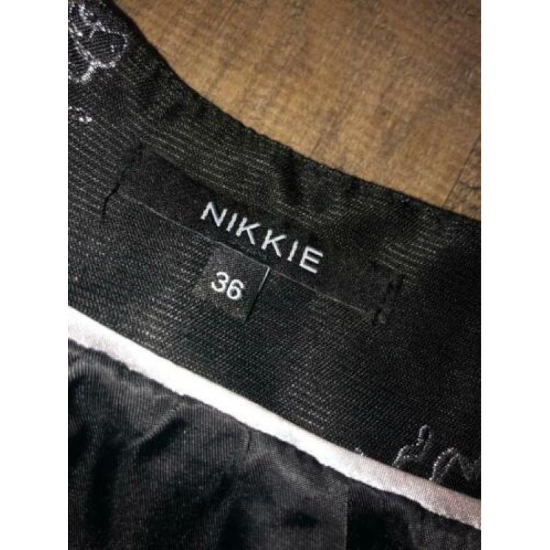 Nikkie skorpion skirt rok maat 36 S zwart zilver ballon