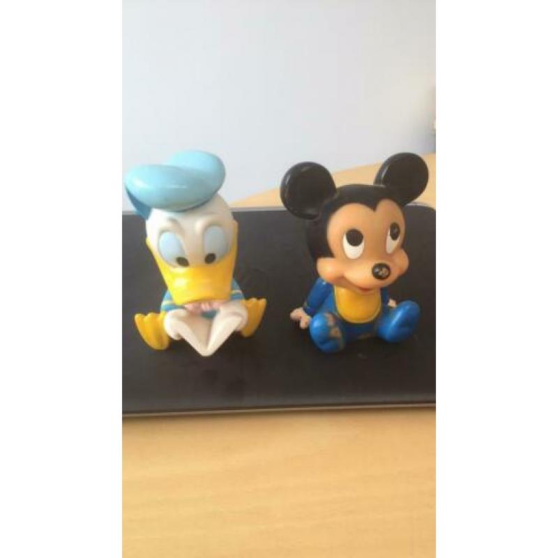 Baby Donald Duck en Baby Mickey Mouse. Vintage