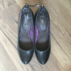 MEXX grijs leren pumps met plateau-zool mt 40