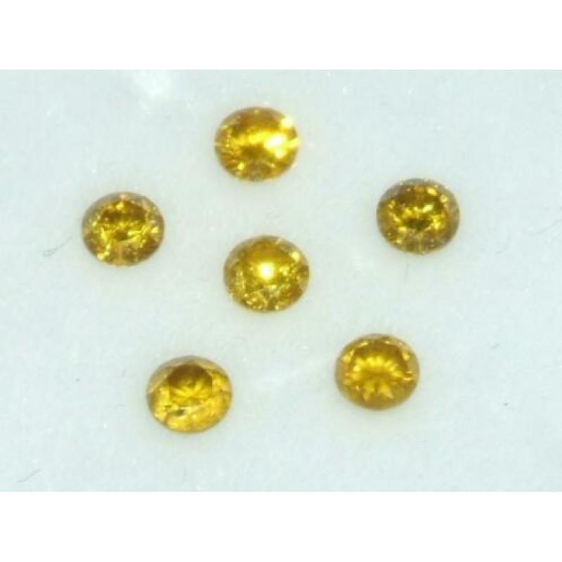 6 diamant edelstenen - diamanten briljant 0.36crt VS2 geel