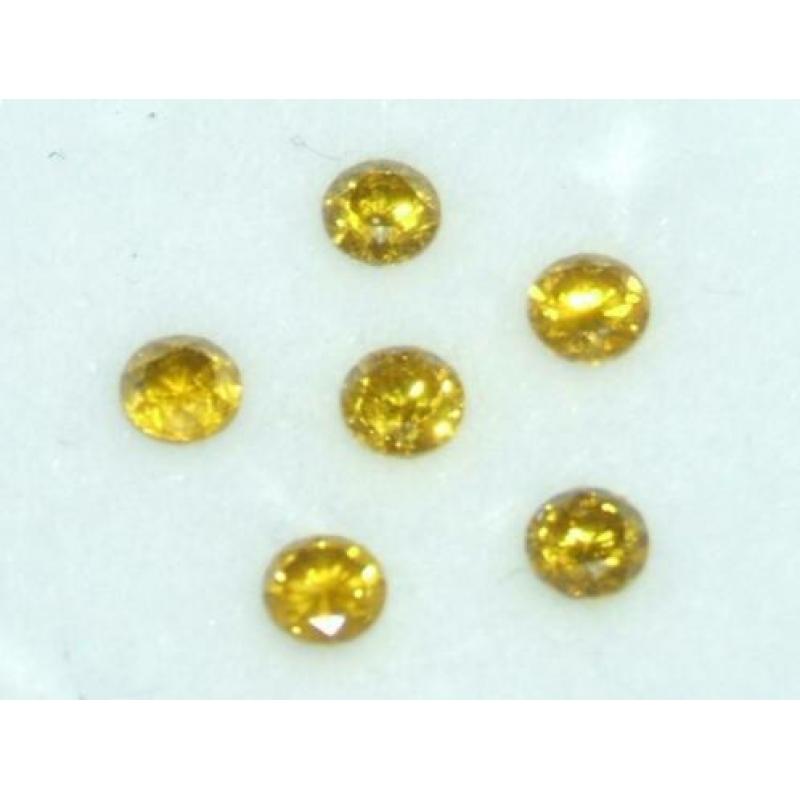 6 diamant edelstenen - diamanten briljant 0.36crt VS2 geel
