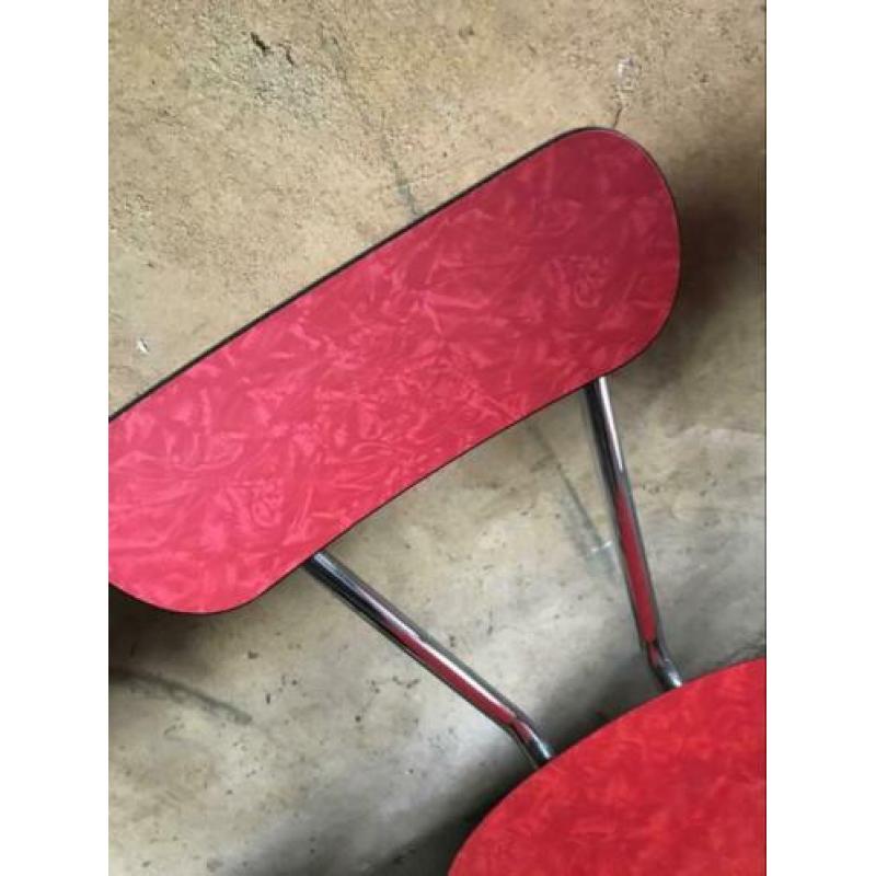 2 retro rode stoelen