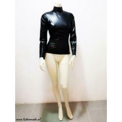 Latex top zwart sexy trendy stretch slank NIEUW mt. L: 60,-