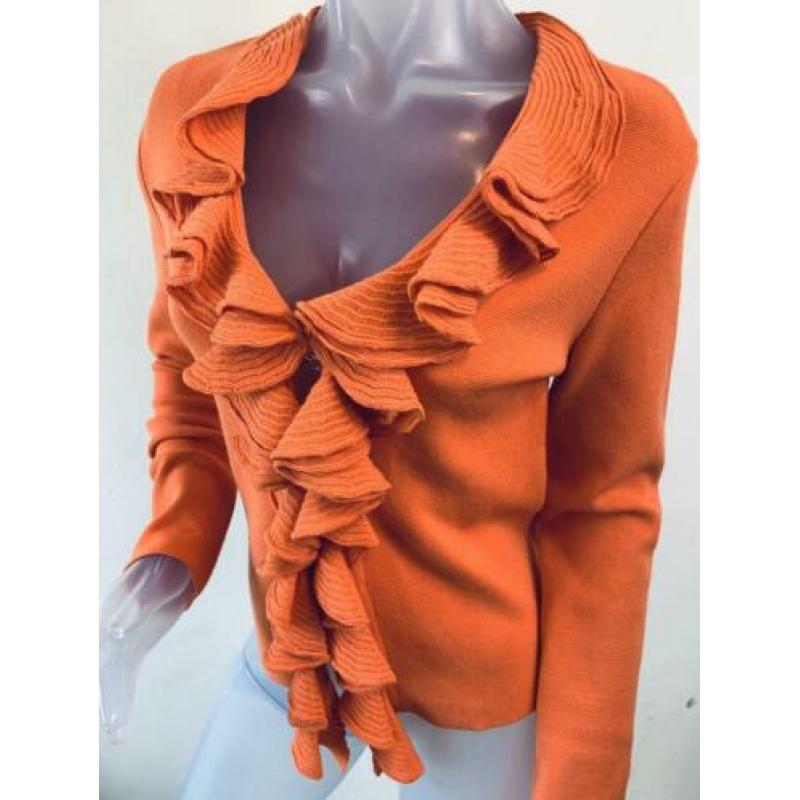 Marc Cain koraal viscose stretch gebreid vestje - 38