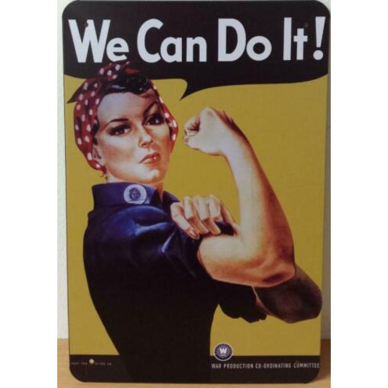 We can do it Rosie reclamebord wandbord van metaal 30x20cm