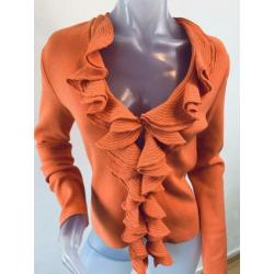 Marc Cain koraal viscose stretch gebreid vestje - 38