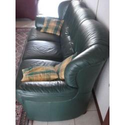 Leren 3 zits bank en 1 fauteuil