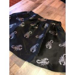 Nikkie skorpion skirt rok maat 36 S zwart zilver ballon