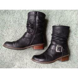 Wolky laars leer zwart maat 37 nette staat boots biker boot
