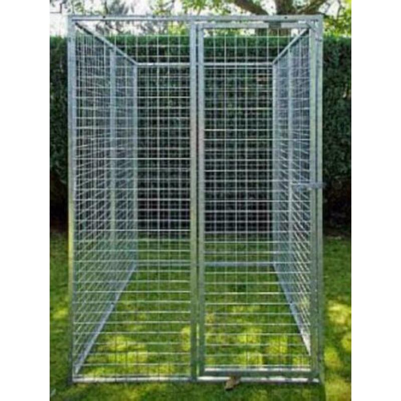 Kattenren gegalvaniseerd B=120 x D=180 x H= 180 cm