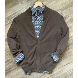 Mooi bruin vest Mc Gregor M met bijpassende blouse M