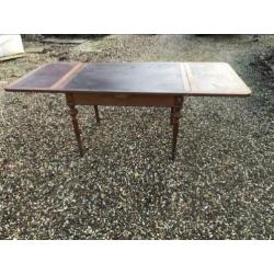 Antiek victoriaanse coulissen schrijftafel met 2 inlegbladen