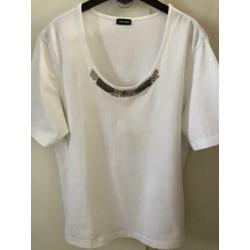 Witte top met korte mouw maat 42
