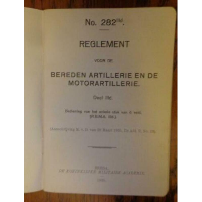 Regelement bereden artillerie (5 deeltjes)