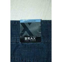 NIEUWE BRAX MARINA linnen-mix pantalon, broek, blauw, Mt. 38