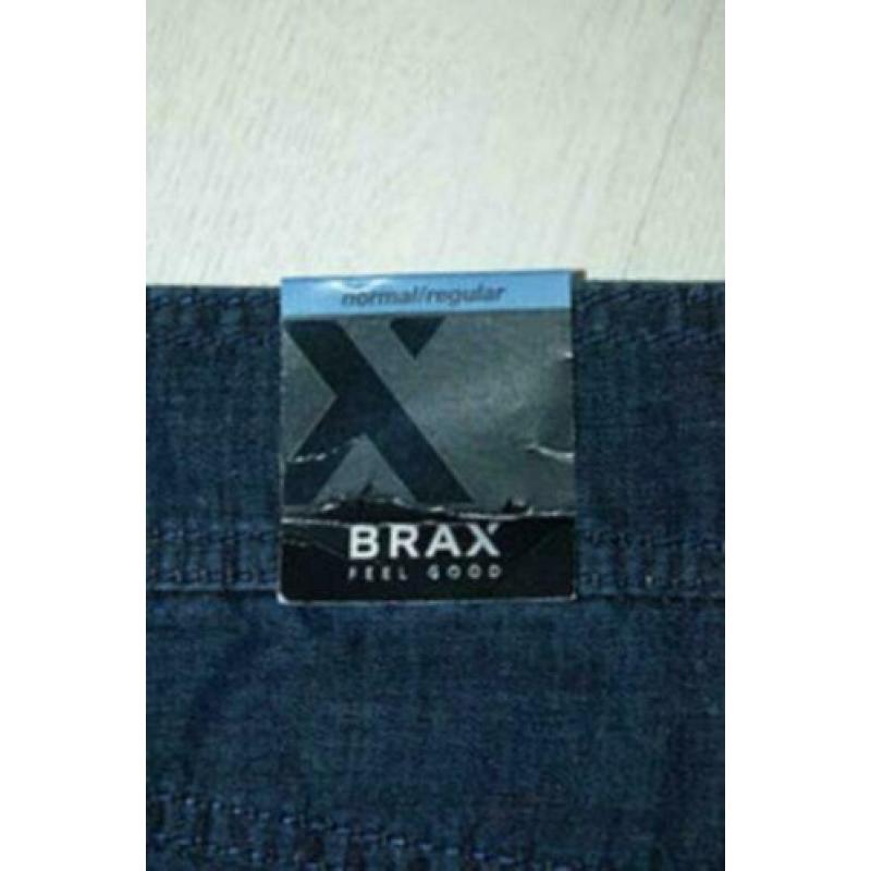 NIEUWE BRAX MARINA linnen-mix pantalon, broek, blauw, Mt. 38