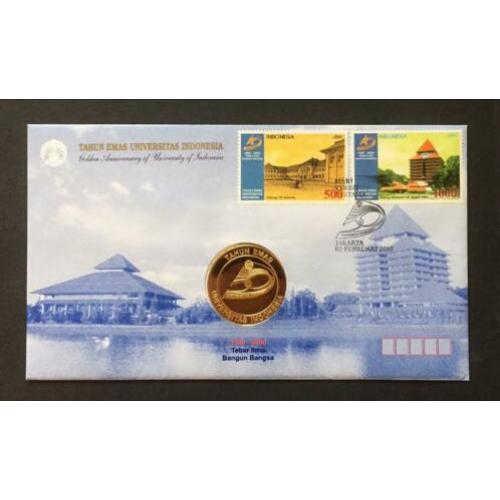 Indonesie- FDC Universitas Indonesia (Gouden Munt) 1950 2000