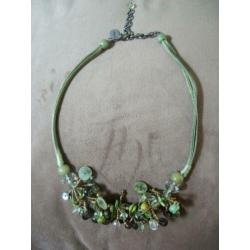 Verstelbare Ketting Kralen – Groen Goud – Wings - zgan