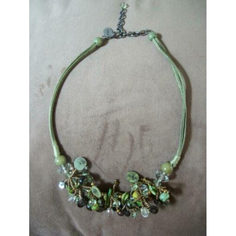 Verstelbare Ketting Kralen – Groen Goud – Wings - zgan