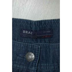 NIEUWE BRAX MARINA linnen-mix pantalon, broek, blauw, Mt. 38