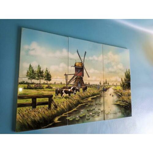T Fruhlker – TEGELTABLEAU HOLLANDS LANDSCHAP