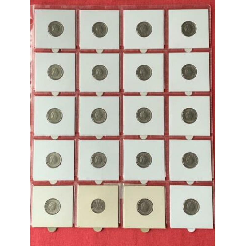 Complete Serie Nr1 met 29 Juliana Kwartjes van 1950 t/m 1980