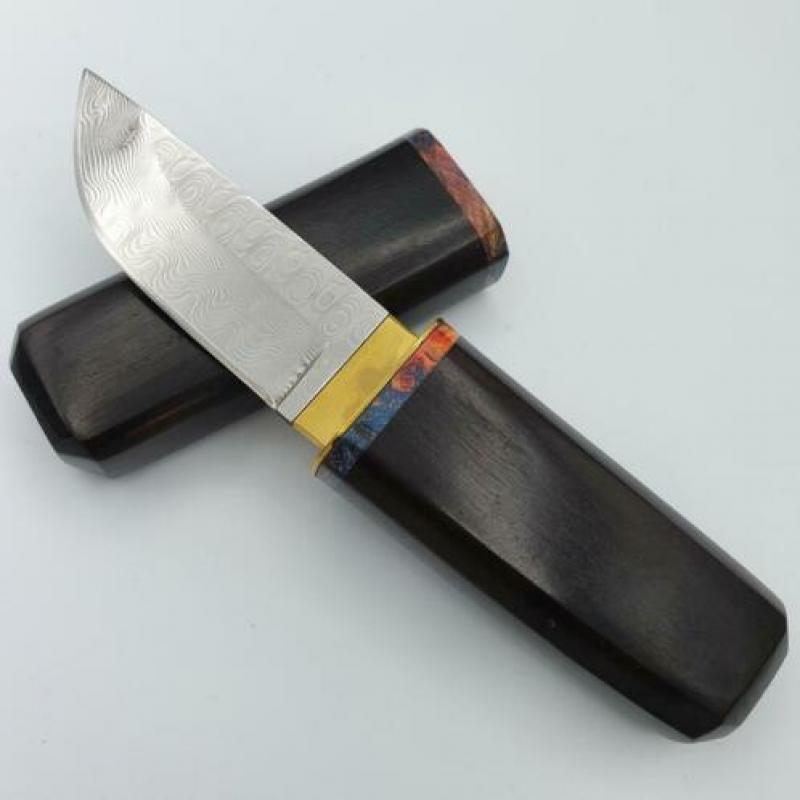 Damast San Mai Custom Samurai Desing Collector mes / zakmes