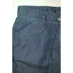 NIEUWE BRAX MARINA linnen-mix pantalon, broek, blauw, Mt. 38