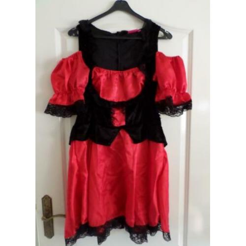 Carnaval cowboy jurk zwart rood met hoed L