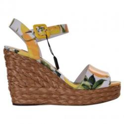 Dolce Gabbana Lemon Céline Sandalen sleehak strawwedge *NEW*
