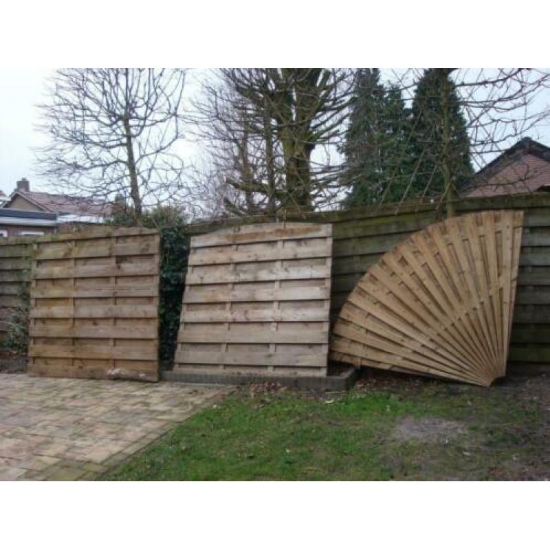 T.e.a.b. 3 schuttingdelen, schutting, hout