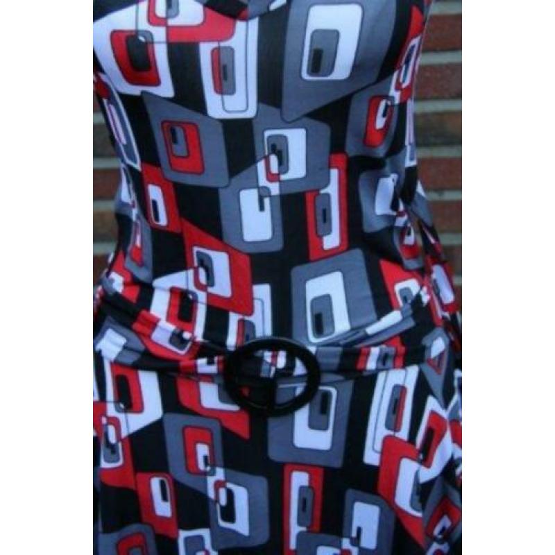 Jurk rood/grijs Sweet Miss mt L