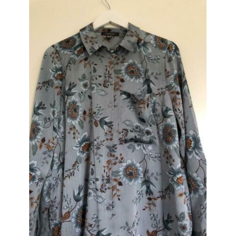 Nieuwe satijn look bloemenprint blouse