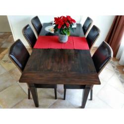Eettafel met 6 stoelen
