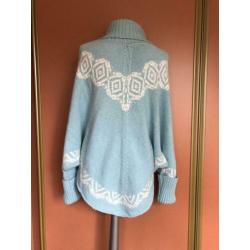 Human Nature poncho trui blauw 1 maat Nieuwstaat??mooi??