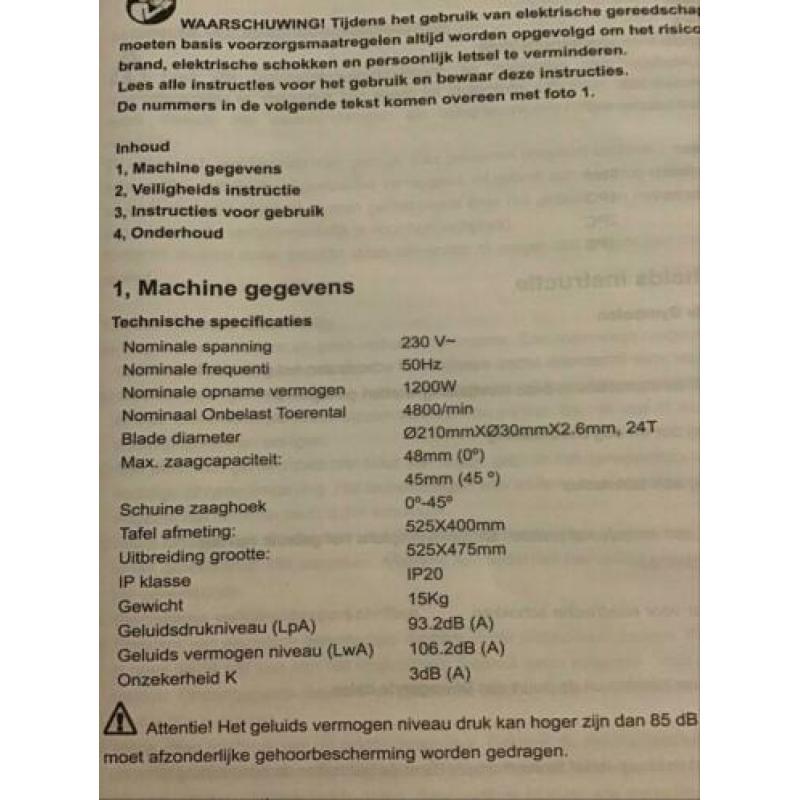 Cirkelzaag MX Power 1200 W. Tafelmodel nieuw in doos