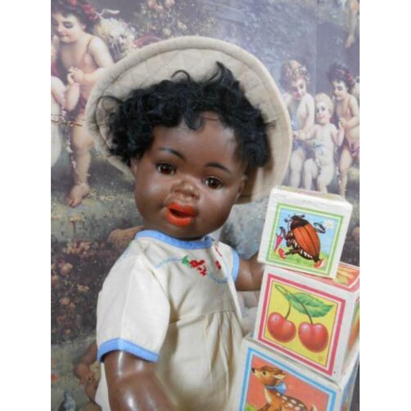 antieke pop**Zeldzame Mulat-pop van S & Q, 42 cm.