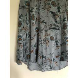 Nieuwe satijn look bloemenprint blouse
