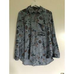 Nieuwe satijn look bloemenprint blouse