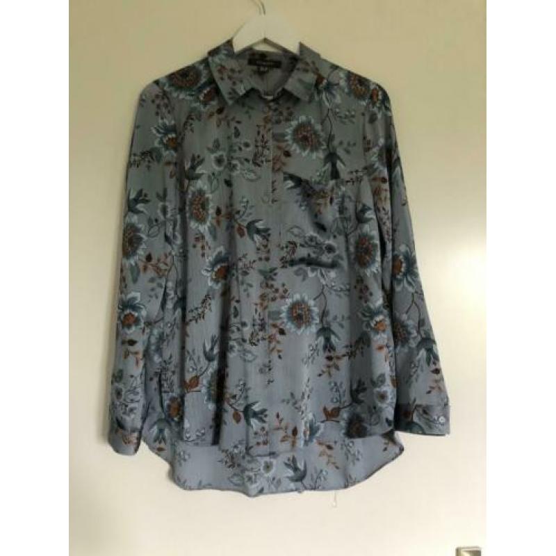 Nieuwe satijn look bloemenprint blouse