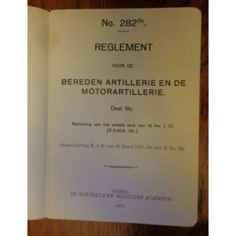 Regelement bereden artillerie (5 deeltjes)