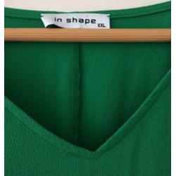 Prachtige nieuwe groene tuniek van In Shape. Maat XXL.