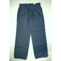 NIEUWE BRAX MARINA linnen-mix pantalon, broek, blauw, Mt. 38