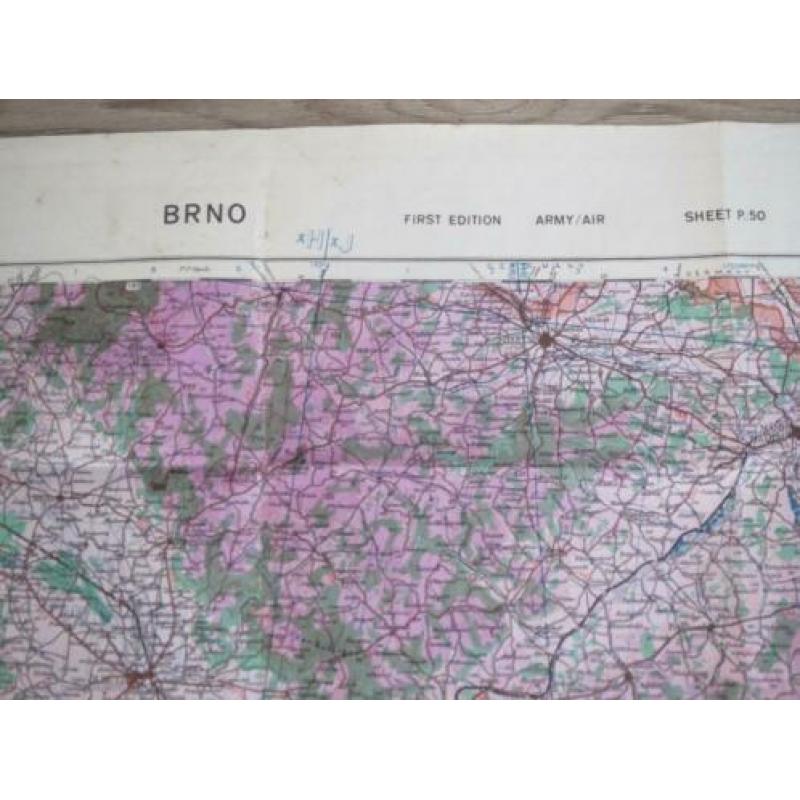 WW2 Landkaart Brno (Tsjechië) 1944 Brits (07) :: Overdruk ::