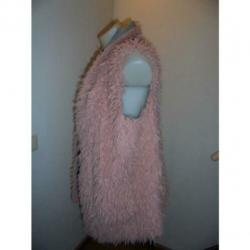 D4A Marccain fake fure vest bodywarmer fluffy bont roze N3